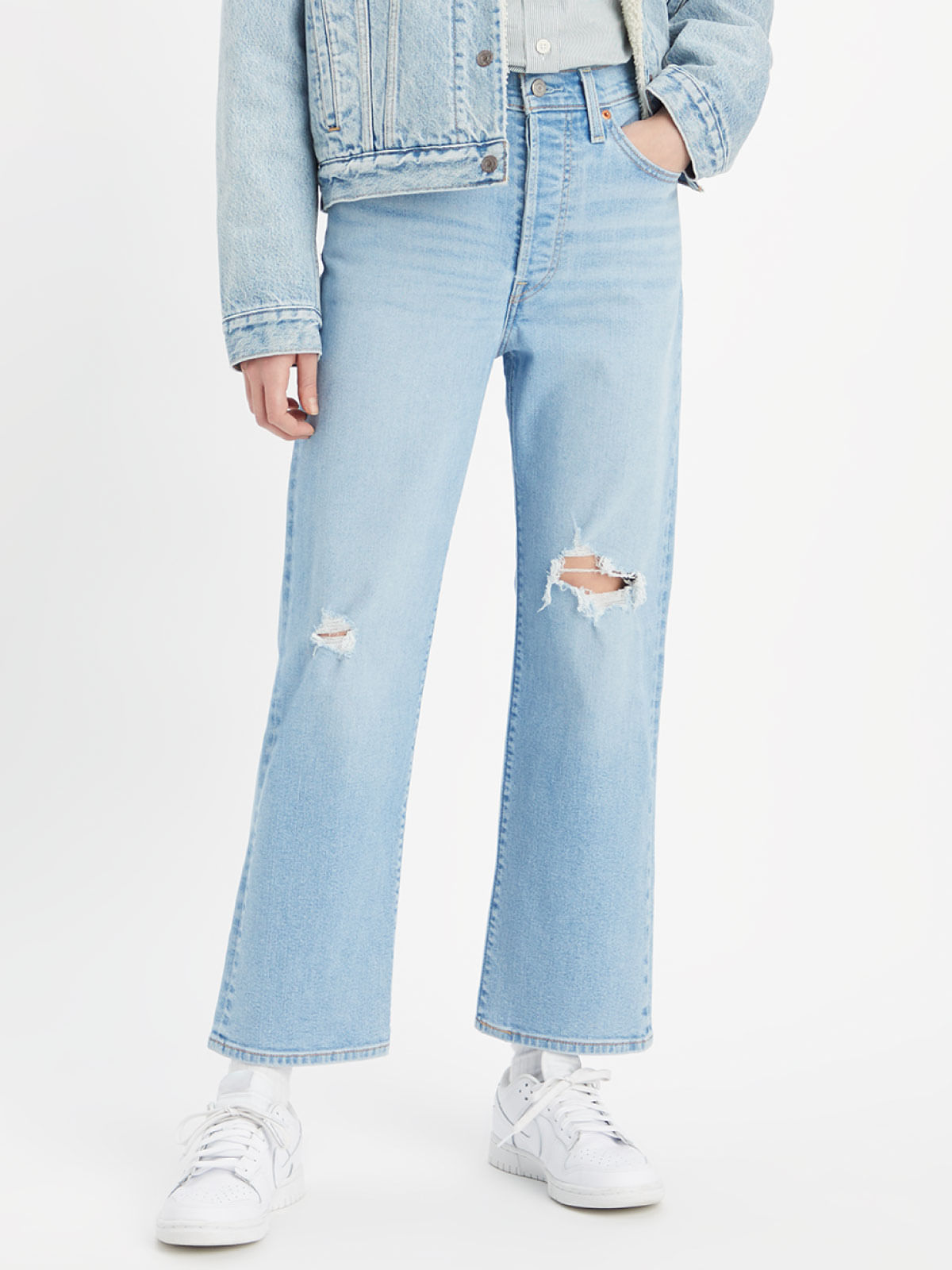 LEVIS Jeans Mujer Ribcage Straight Ankle Azul Claro Levis